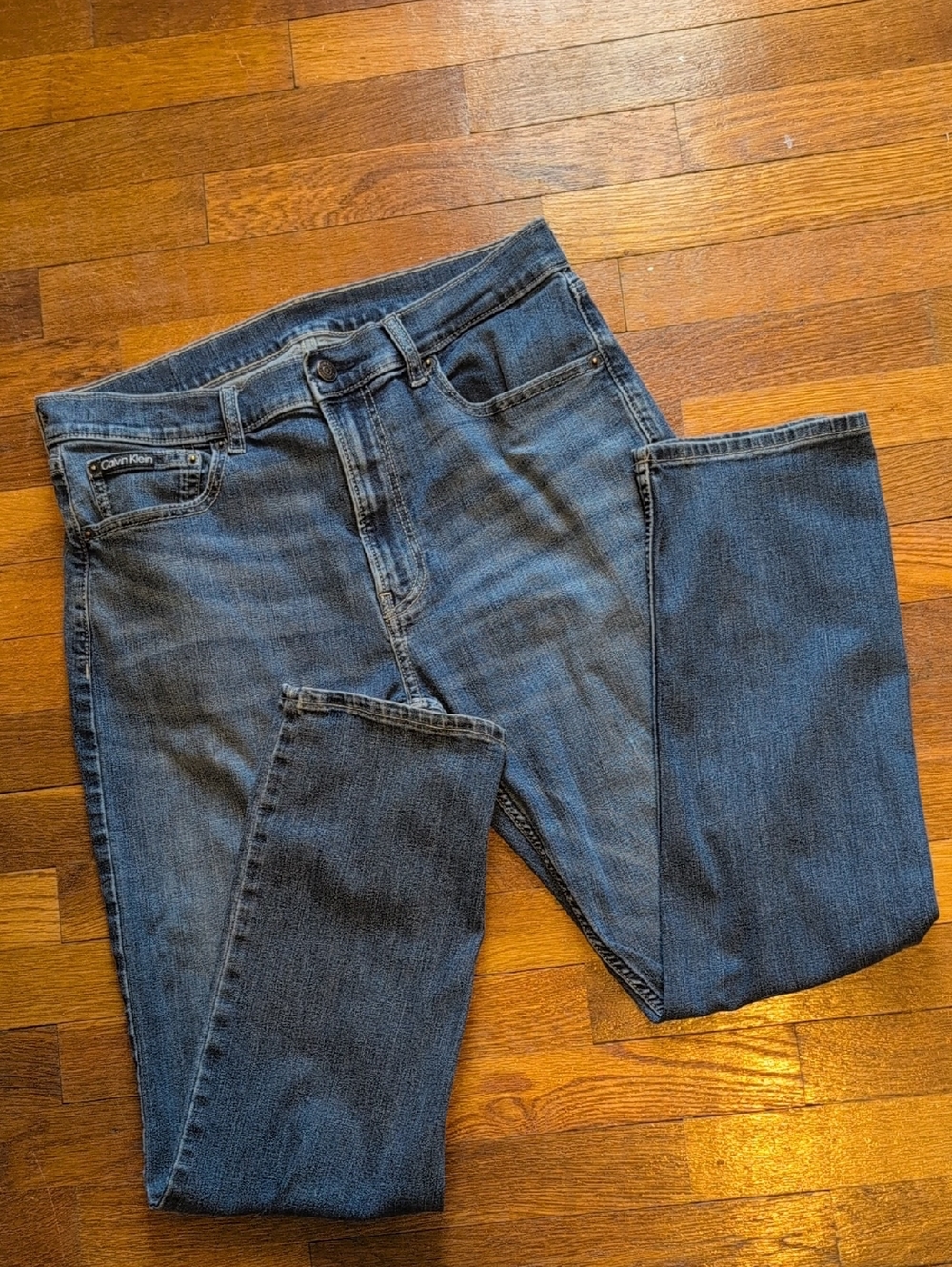 Calvin Klein Medium Wash Straight-Leg Jeans